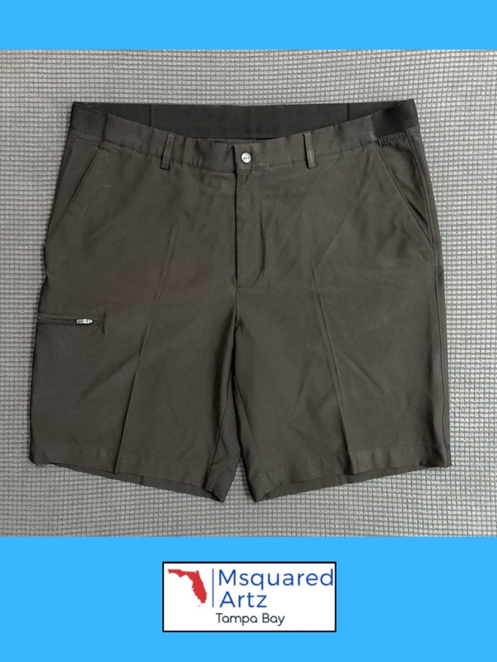 Greg Norman Mens Black Golf Shorts Size 38 Stretch Lightweight Performance